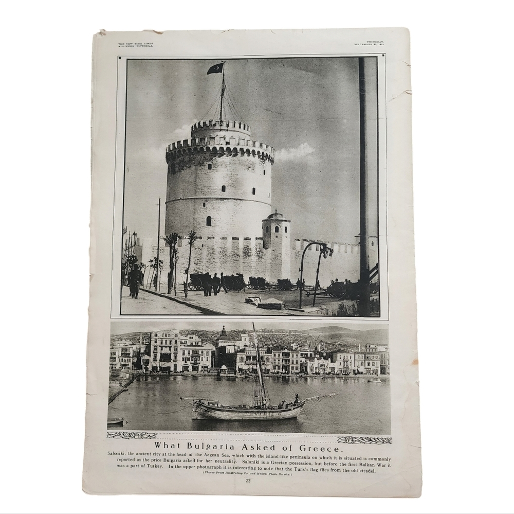 THE NEW YORK TIMES Mid-Week Pictorial Antique Sept 30, 1915‎